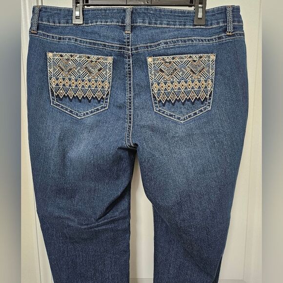 New Directions Jeans Women's 18WR (38x27.5) Blue Mid-Rise Ankle Skinny GUC - Picture 9 of 10